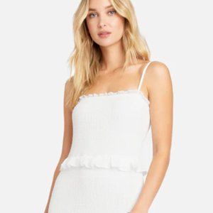 White Smocked Midi Dress Size XS